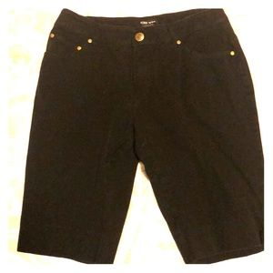 Black Bermuda length shorts